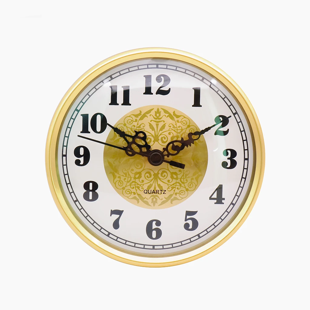 130mm metal clock insert with gold bezel and fancy aluminium arabic clock dial