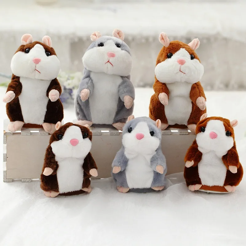 Unisex Talking Hamster Mouse Pet Plush Toy Cute Soft Cotton Animal Doll with Imitate Sound Recorder Funny Toy for Kids