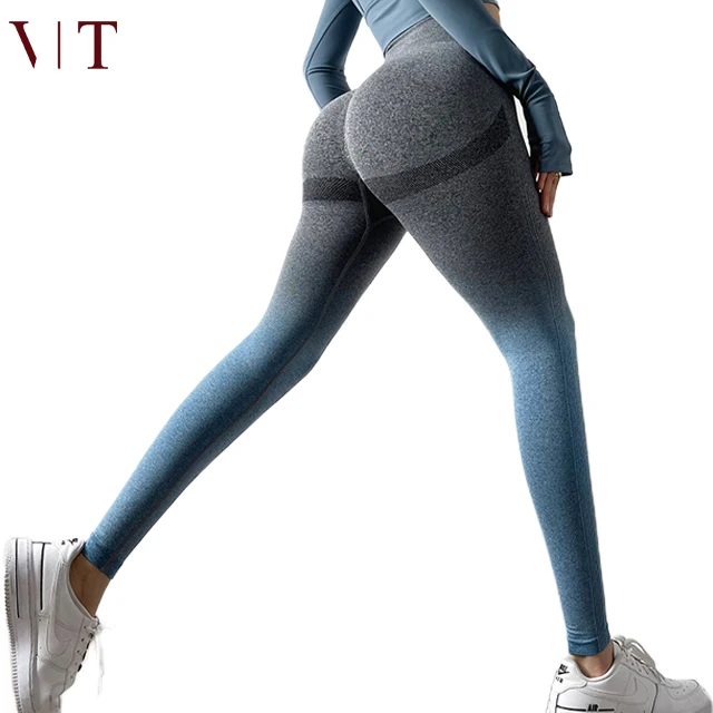 Hanging dye gradient hip lift fitness pants 90% polyamide 10% elastane leggings