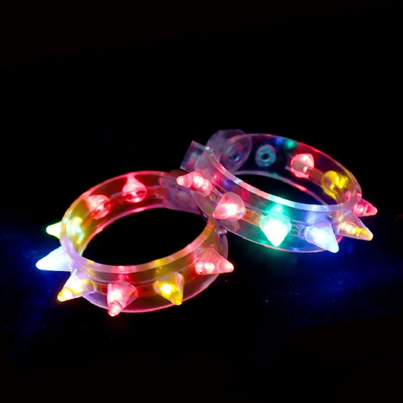 Goodie Bag Fillers Light Up Spiky LED Bracelets Flashing Party Favors LED Wristbands for Kids Girls Boys Adults Gifts