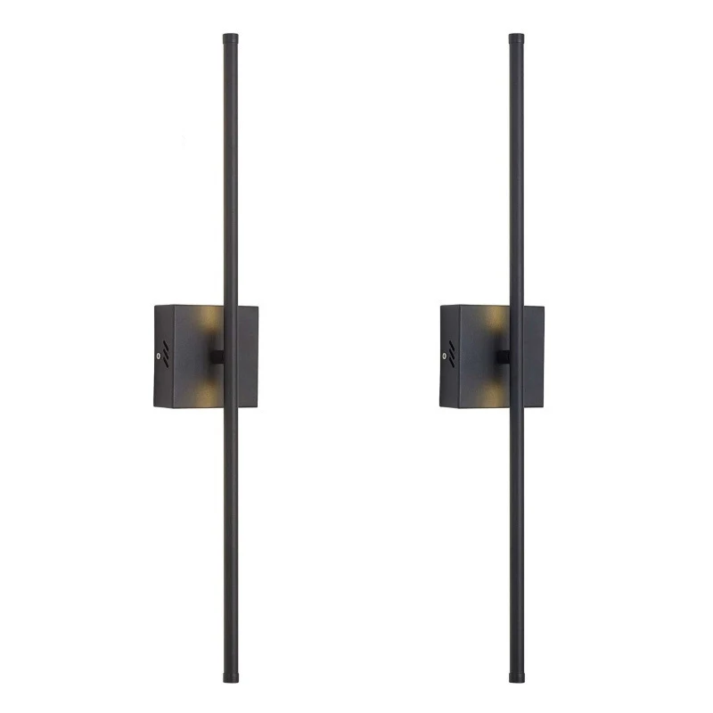 Modern wireless battery operated wall light sconces with remote control hotel bathroom long strip led wall lamp rechargeable