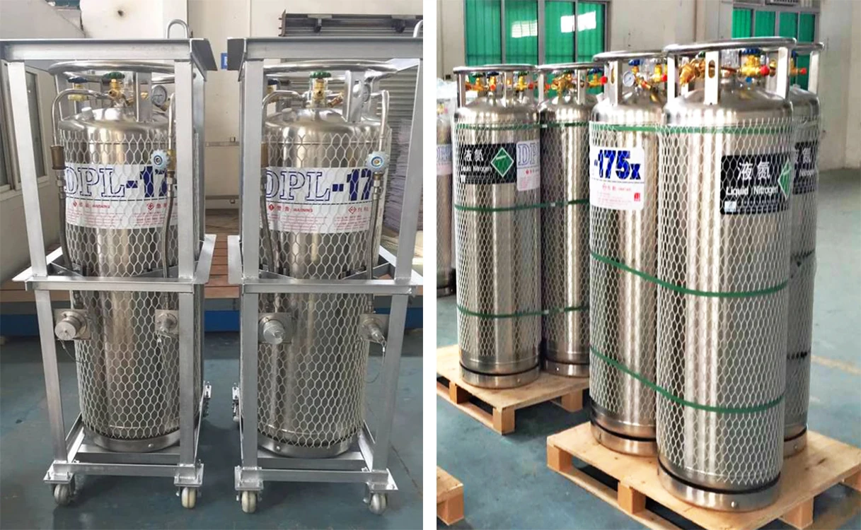 175L 1.4Mpa Cryogenic Liquid Nitrogen Lin Storage Dewar Container For Laser Cutting