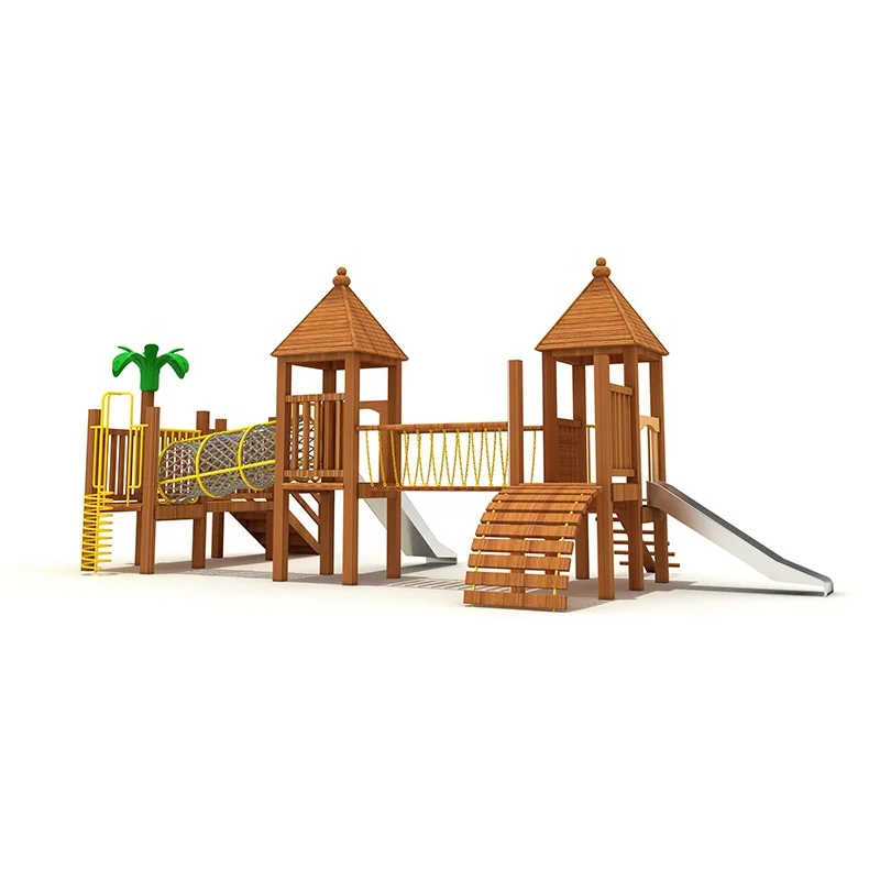 Customized Wooden Theme Children Playground Equipment Park Outdoor for Kids Dubai