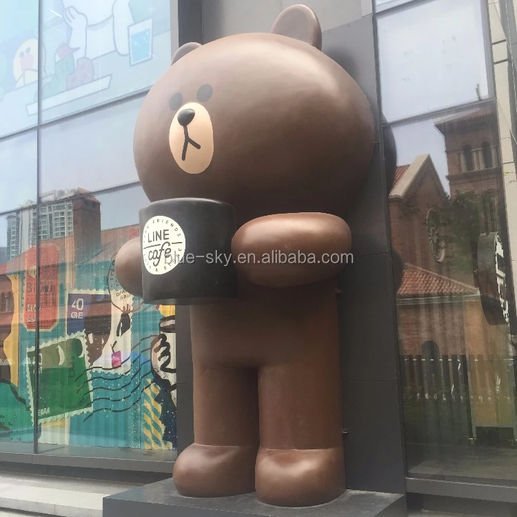 ображения и реквизита, скульптурная стекловолокна мультфильм скульптура, стекловолокно ремесленных-гигантский медведь