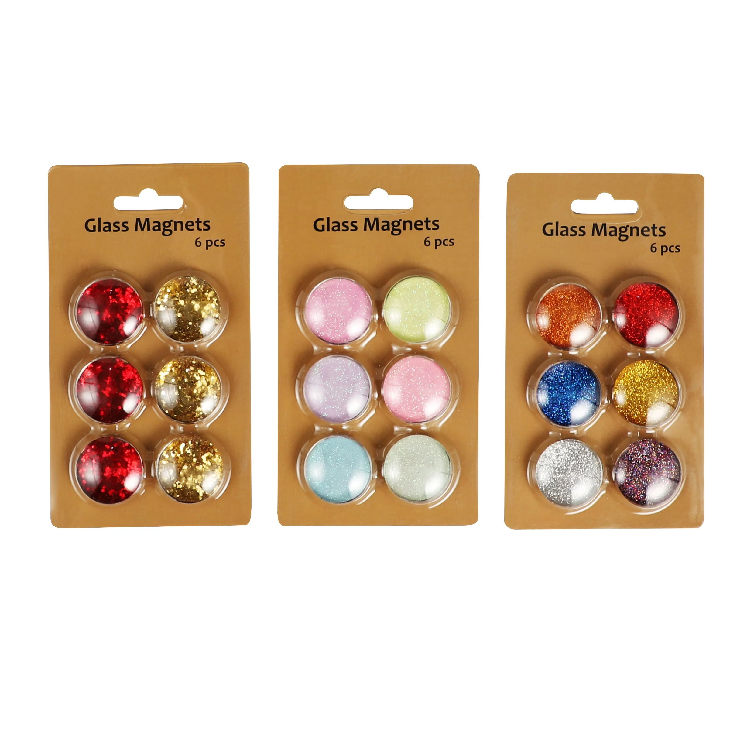 
Dome Glass magnet fridge Home Decor New -- Round 30mm Glitter style magnets,6 pcs/set blister package 