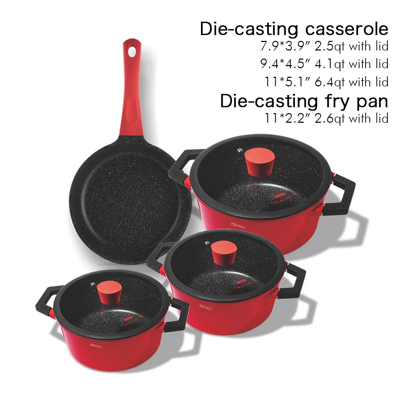 DSP Hot Sale 7 Pieces Multi-Cookware Set High Quality Cooking Pot Set Kitchen Pots And Pans Non-stick Cookware Set