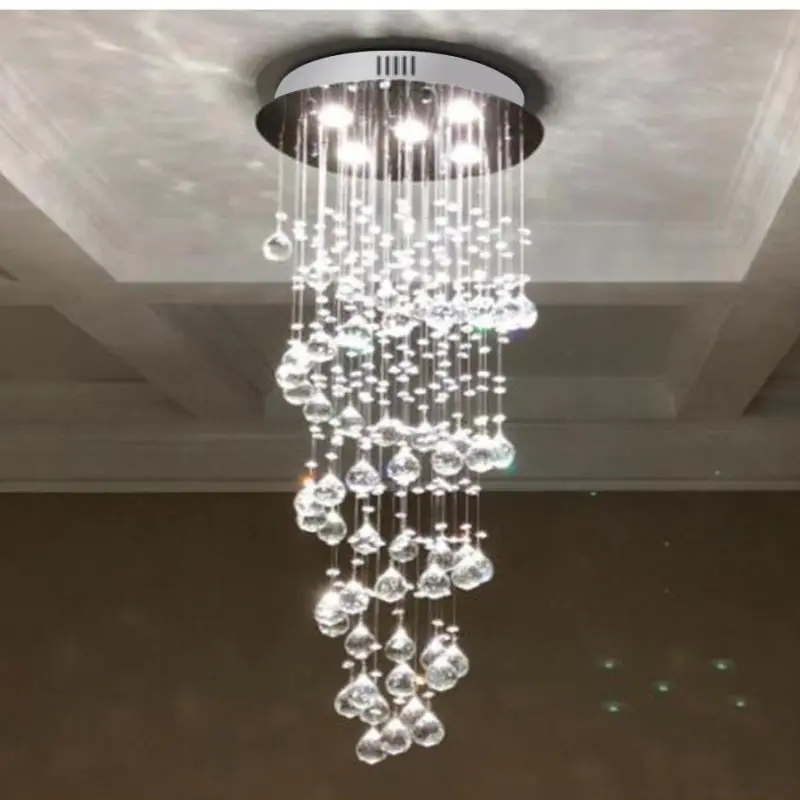 Indoor villa staircase long Chandeliers Pendant Lights Wedding Decoration Crystal Ball Line Chandelier Ceiling Lamp