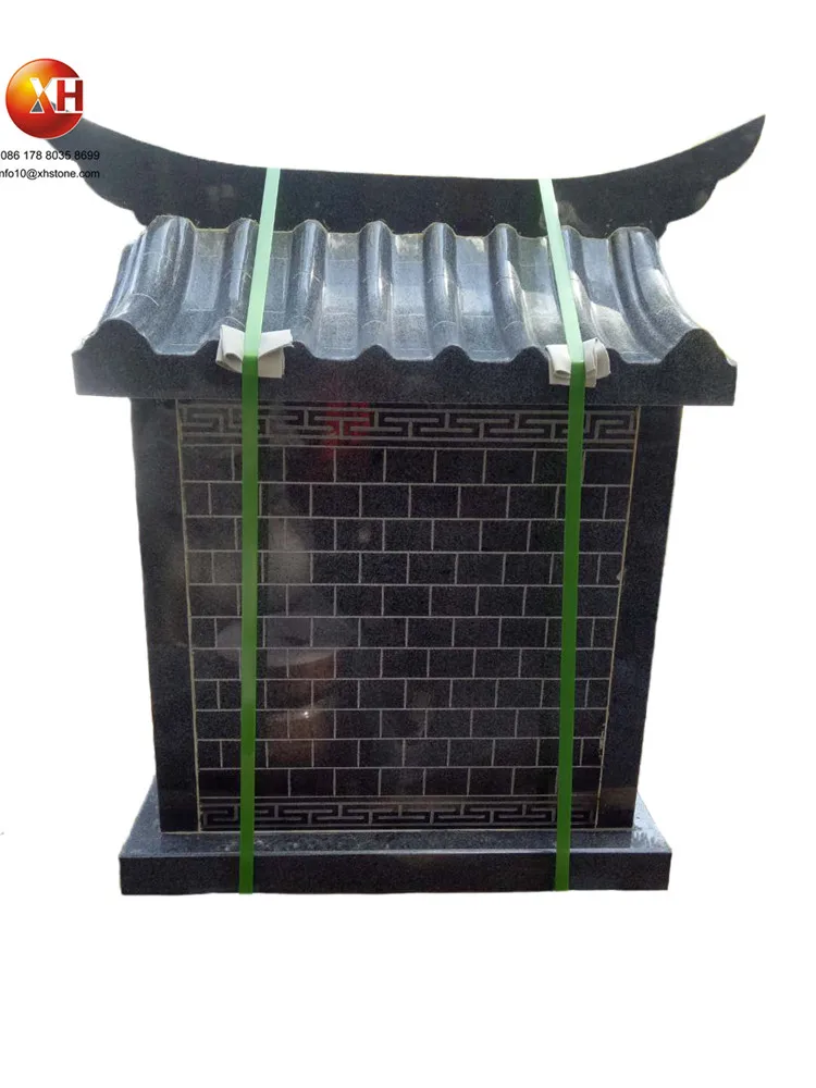 High Quality Hand Carved Bluestone Mini Temple Stone Shrines Tu Di Gong Marble Small Temple For Temple and Home Use
