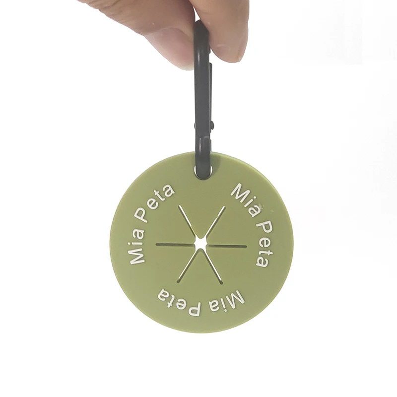 Customize Logo Portable Hands Free Dog Poop Bag Holder Pet Round Silicone Waste Bag Dispenser Accessory Clip Carrier