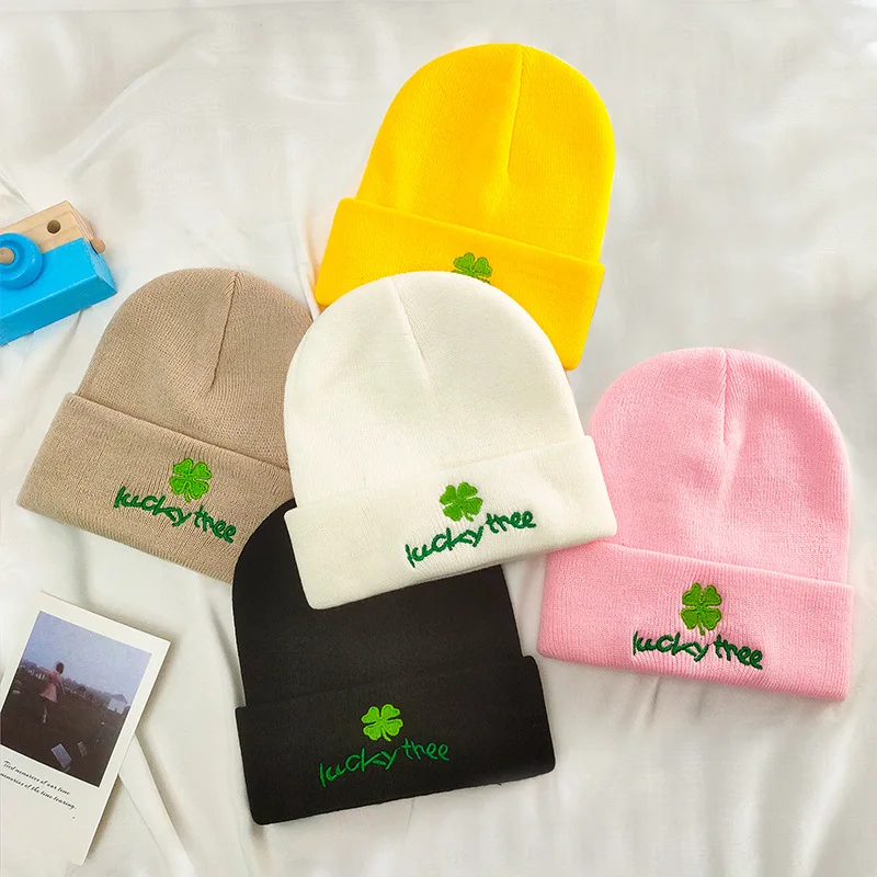 Cheap winter custom woven knitted clouchy dog wool unisex designer girl hats beanie fisherman custom logo cap for men women