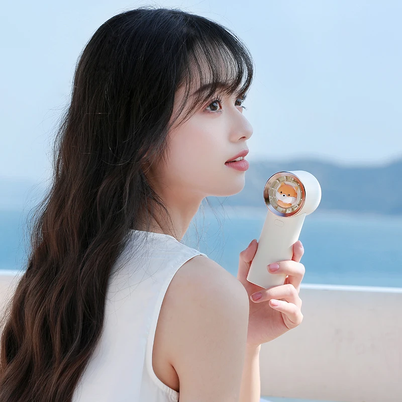 Handheld fans small cute Japan Korea rechargeable hand fan usb bladeless