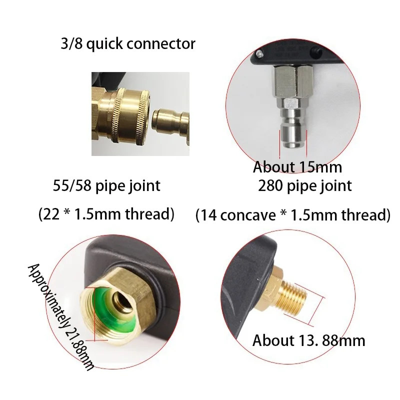 Ceramic valve pressure resistance 350kg, high-power 3/8 car wash water gun