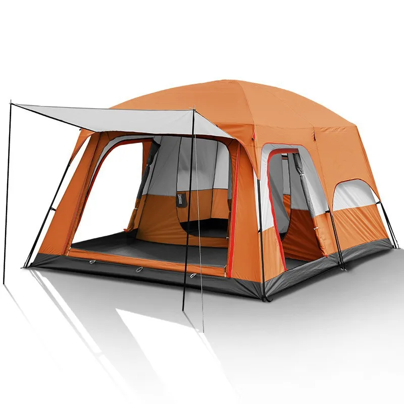 Outdoor Camping Tent with Two Rooms and a Living Area Portable Family Tent Waterproof Double-Layer for Camping