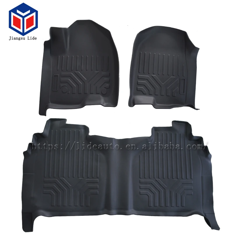Автомобиль 2 ряда вкладыш из двух вещей черно-коврики для 2019 Silverado/Сьерра-1500 экипаж