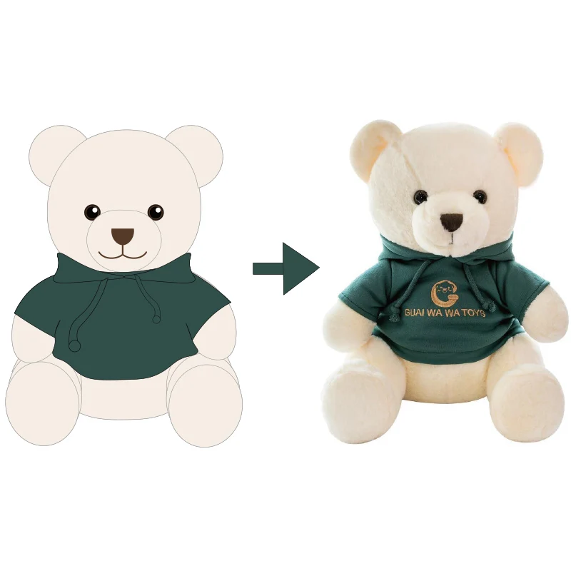 NEW design hot sale Custom Teddy Bear With Hoodies Embroidered Funny Teddy Bear Stuffed soft plush Animal toys