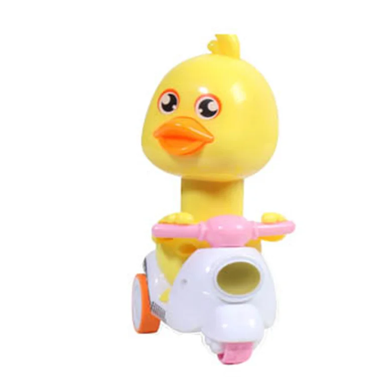 Motorcycle little yellow duck cartoon plastic toy friction car pull back car toy
