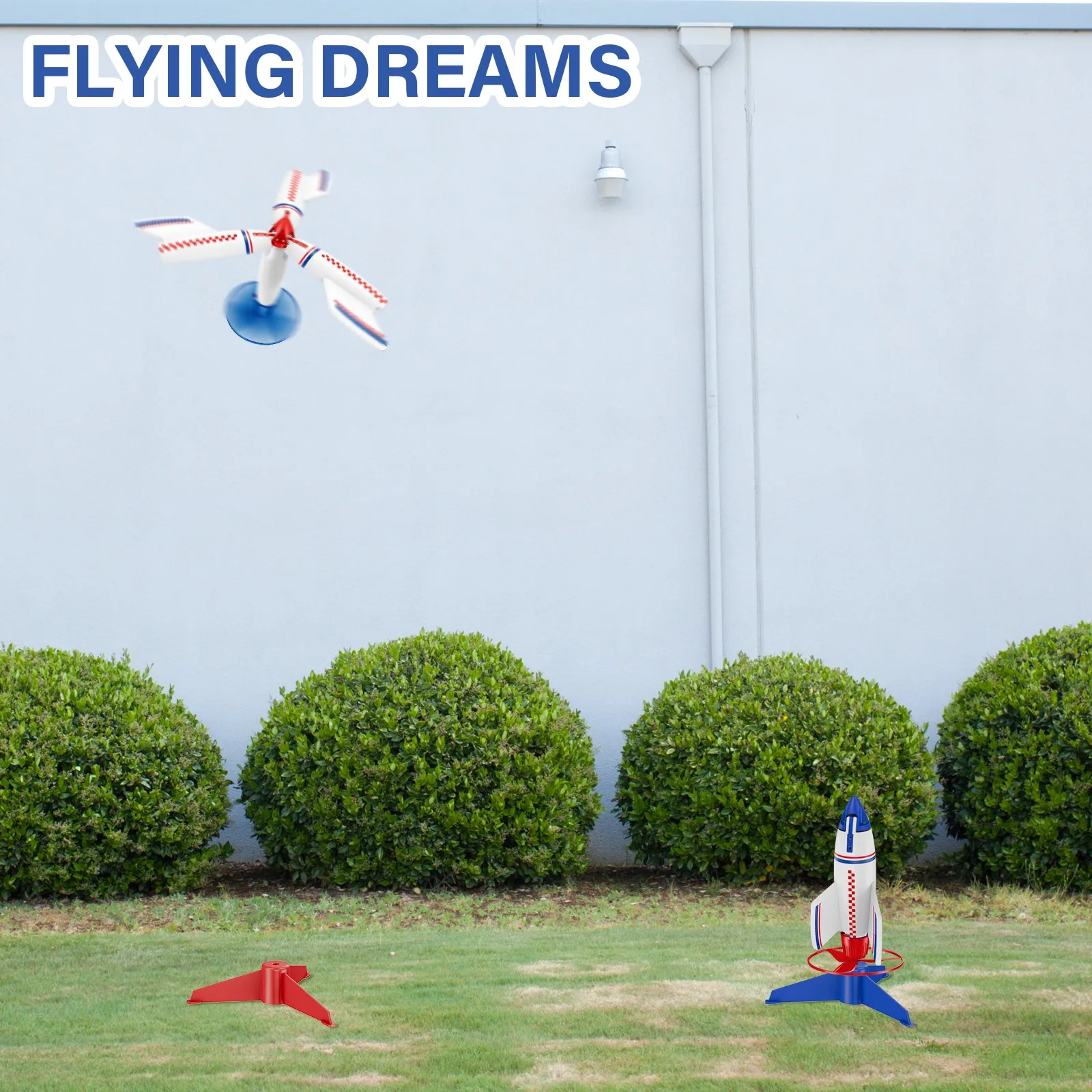 New Electric Foam Flying Rocket Toy Model Outdoor Sports Game Aerial Launcher Toy Set Air Rocket Launcher Rocket Toy For Kids