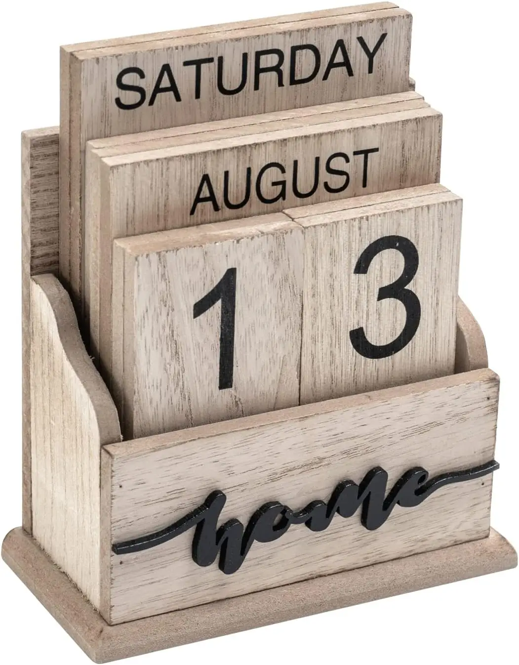 Perpetual Calendar Wooden Calendar Blocks Vintage Wood Block Calendar for Home Office Desk Accessories Week Month Date Display