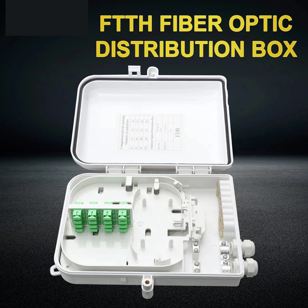 FTTH 16 ядер волоконно-оптическая распределительная коробка портов ФБР 16-канальный видеорегистратор PLC сплиттер Открытый Водонепроницаемый ABS волокно ODN