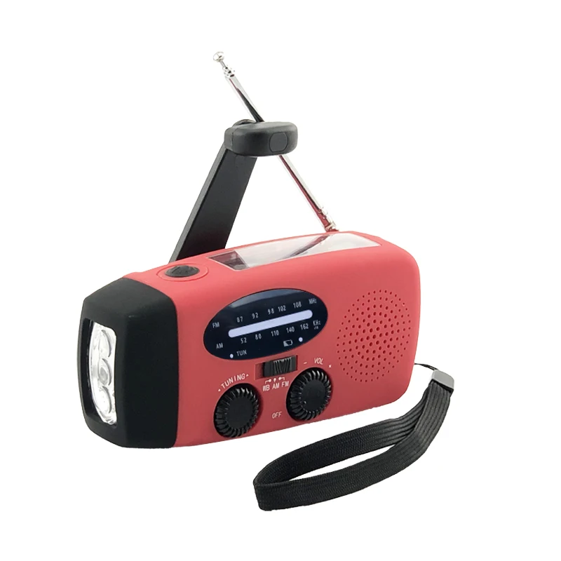 Professional design weather alert solar powered radio with hand crank portable radio
