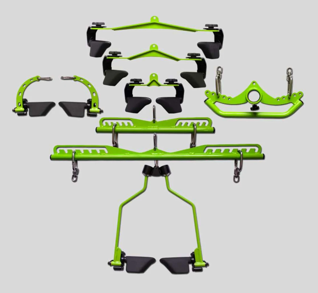 Factory Wholesale 8 Sets Adjustable Mag Grips Lat Pull Down Back Prime Handle Cable Machine Attachment Weight Lift Gym