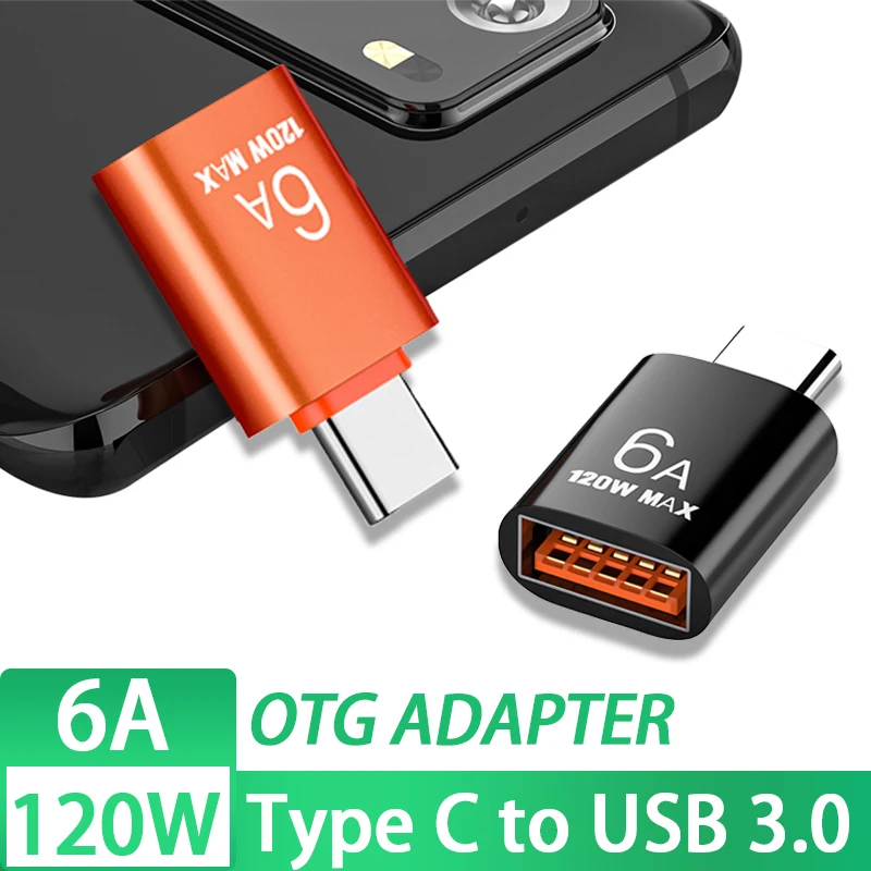Горячий 6A USB C Type OTG адаптер 5 Гбит/с скорость передачи данных Тип штекер к 3 0 Женский преобразователь 120 Вт быстрой зарядки