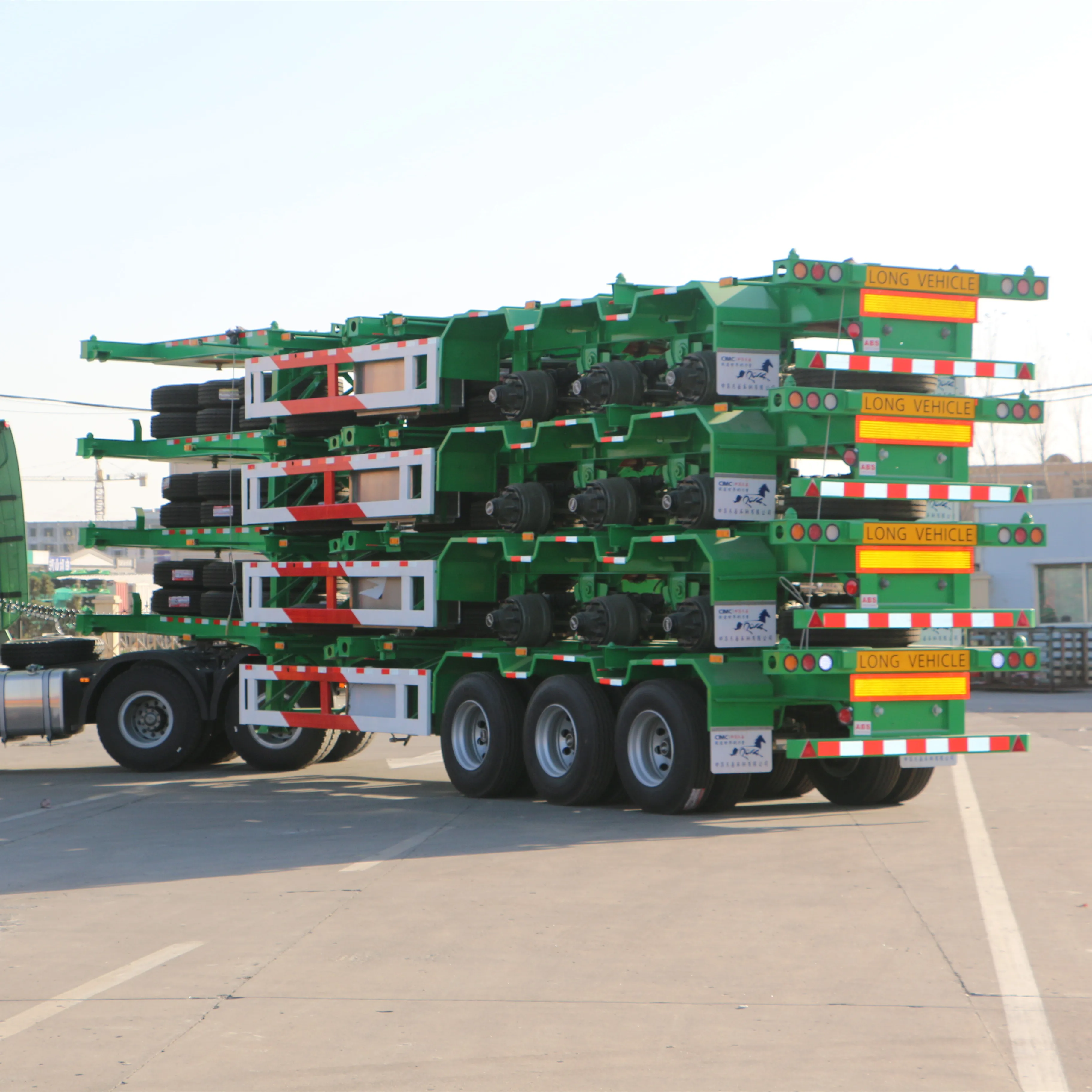 3 Axles 40ft container skeleton chassis semi trailer container trailer for sale