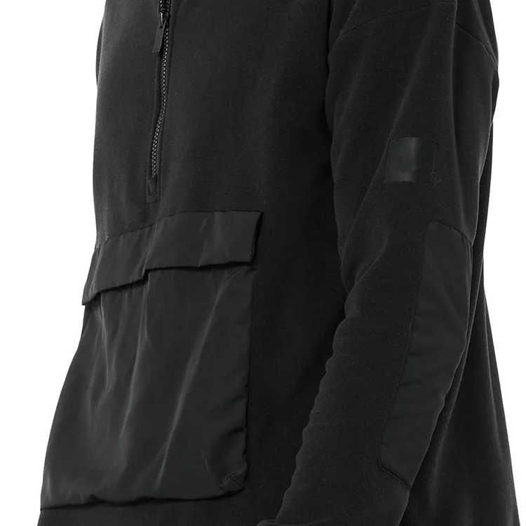 Shop Half Zip Sherpa Fleece Men Zipper Side Pocket Hoodie Ripstop Pockets Custom Sweatshirt With Side Zipper