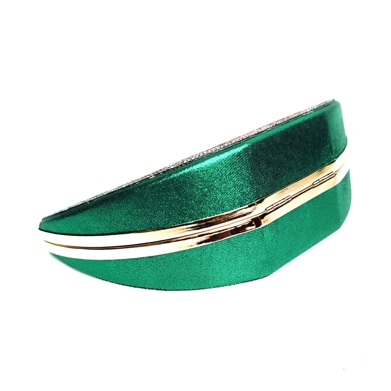 Creative Watermelon Shaped Crystal Handbags with Chain for Women Evening Gown Party Rhinestone Clutch Purse