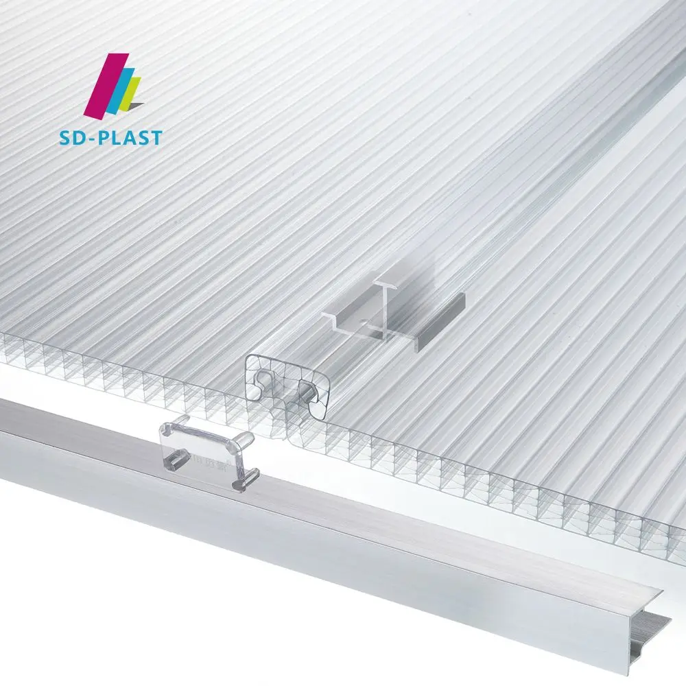 Factory wholesale U-Type Sheet System locked polycarbonate sheet 16mm twinwall polycarbonate sheet for roofing