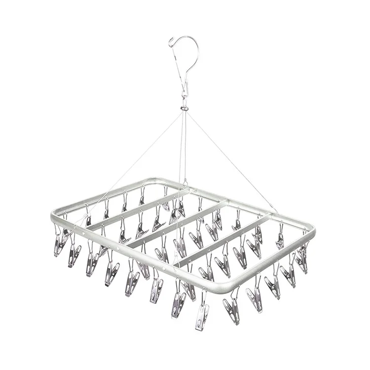 Foldable Clips Sock Rack And Drip Hanger Sock Hanger Underwear Hanger with 41/42 Clothespins