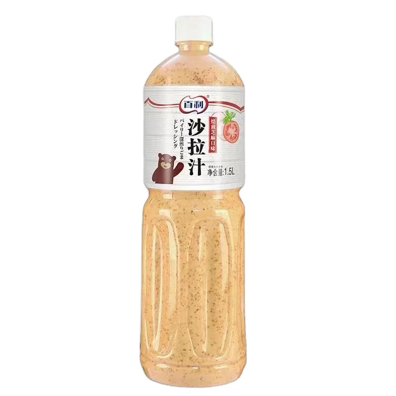 
2021 Hot Japanese Fruit and Vegetable Salad Sauce 1.5L*6 Bottles Fried Sesame Flavor Seasoning 