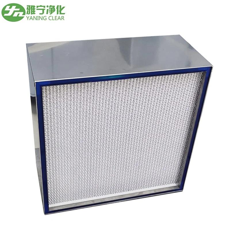 Deep Pleat Performance Air Filtration Fan Filter Unit Laminar Flow Hood Fiberglass Media H14 Air Purifier HEPA Air Filter