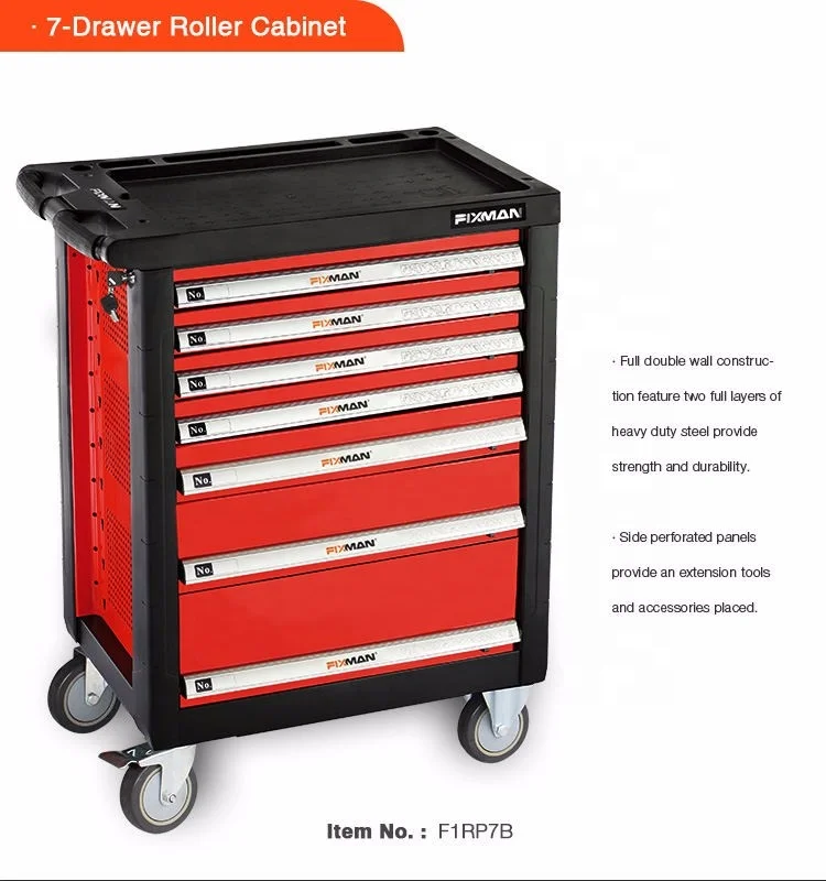 FIXMAN Professional Heavy Duty 7 Drawers Tool Storage Cabinet Work Bench Trolley