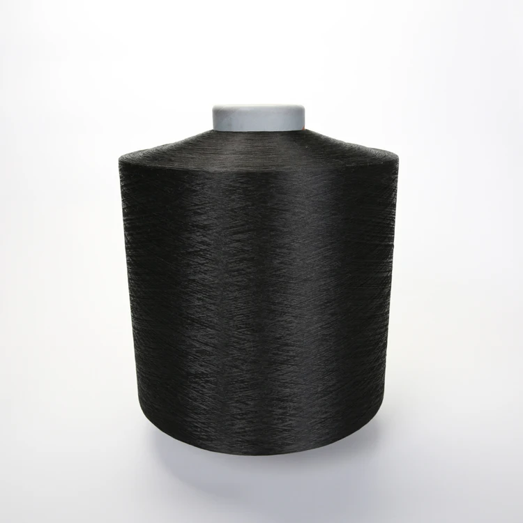 China factory 300d 96f recycled black polyester yarn high intermingle for elastic webbing