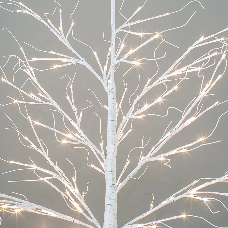 Wholesale Christmas yard decoration outdoor decoration led white palm Birch tree led lights artificial tree lights