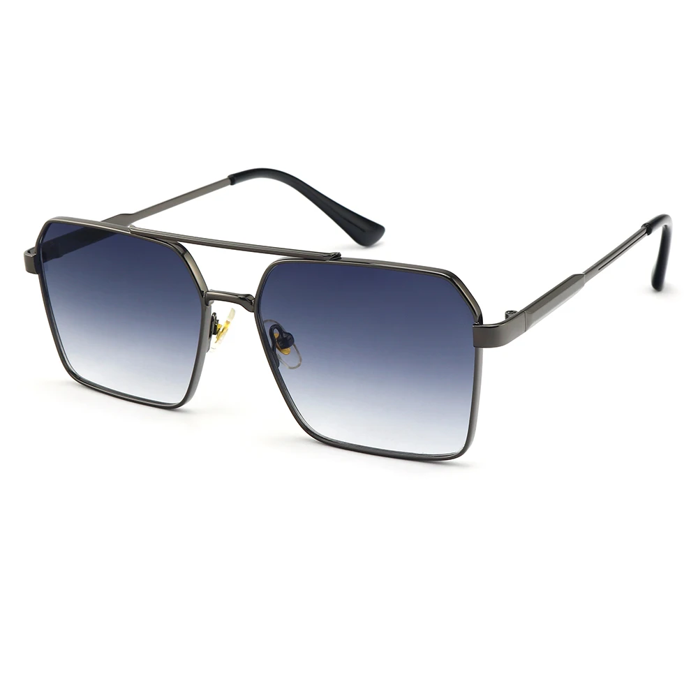 2023 Custom Your Own Logo Double Bridge Plastic Gradient Brand Design Oversized Driving Pilot Aviation Men Sunglasses For Unisex