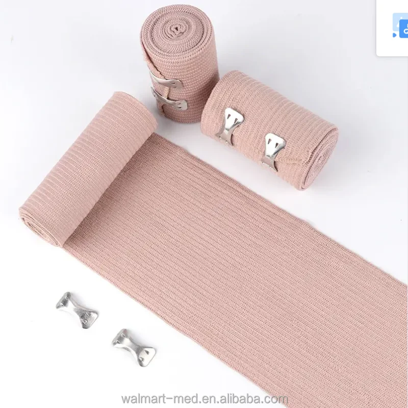 Disposable Medical Skin Color High Elastic Bandage With Aluminium Clip