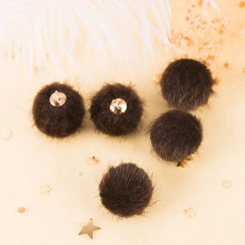 Cheap 15mm Leopard Print Fur Ball Beads Handmade Accessories Colorful Round Pendants For DIY Earring Necklace Pendant