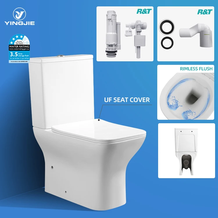 White Color Sanitary Ware Water Closet Two Piece Ceramic Wc Toilet for Hotel Bathroom