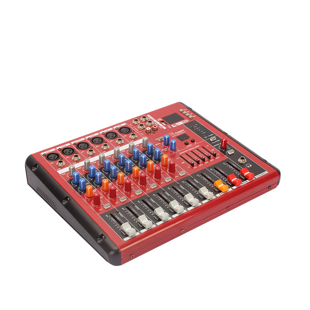 Audio Mixer SMR601 6 Channel USB Interface Controller Best Sound  Effect Mixer DJ Console For Home And KTV Music Karaoke