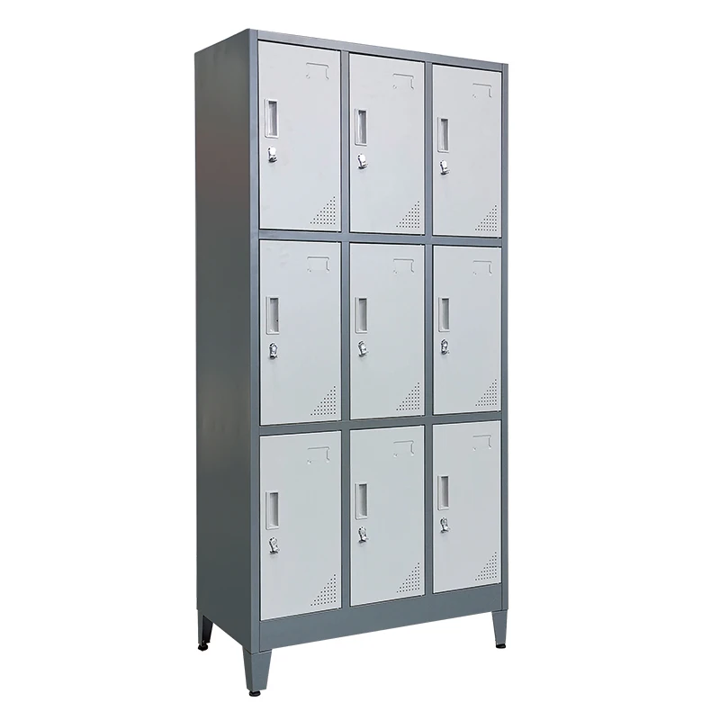 Factory Price Knock Down Clothes Locker 9 Door Steel Salon Cabinet Cupboard