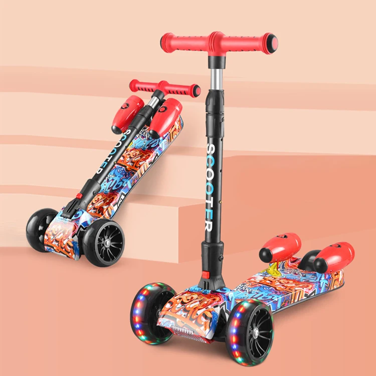 New Style Folding Rechargeable Adjustable Height  Kids 3 Wheel  Kid Kick Self-balancing Electric Scooter For Kids