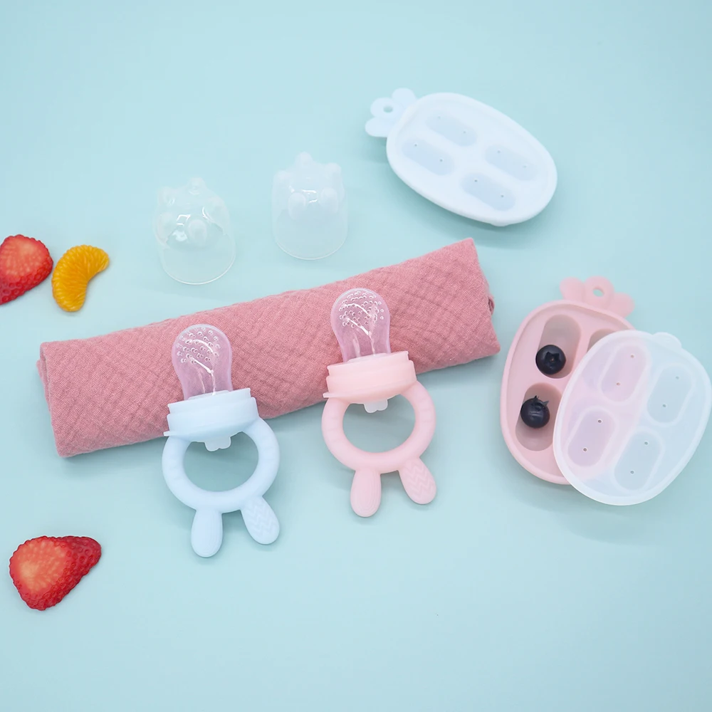 Custom Silicone Food Container Storage Set Breast Milk Freezer Ice Cube Tray Silicone Fruit Feeder Baby