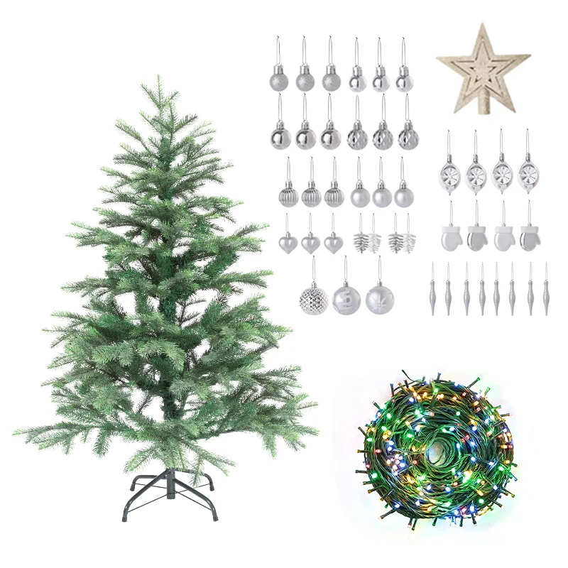 best deal Easy Assembly 5ft/150cm PE PVC mix 450 Branch Tips stable metal stand Christmas tree