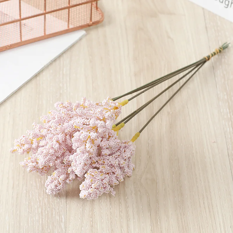 MU Artificial Flower 30cm Foamed Vanilla Spike Bouquet Arrangement Material