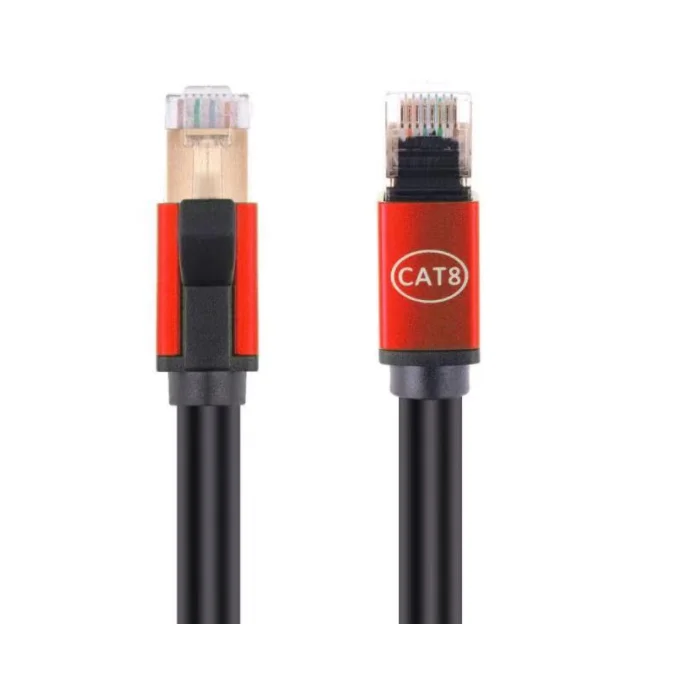 OEM Cat8 Ethernet Cable Cat 8 LAN Network Cable 40Gbps 2000Mhz with Gold Plated Connector Weatherproof S/FTP