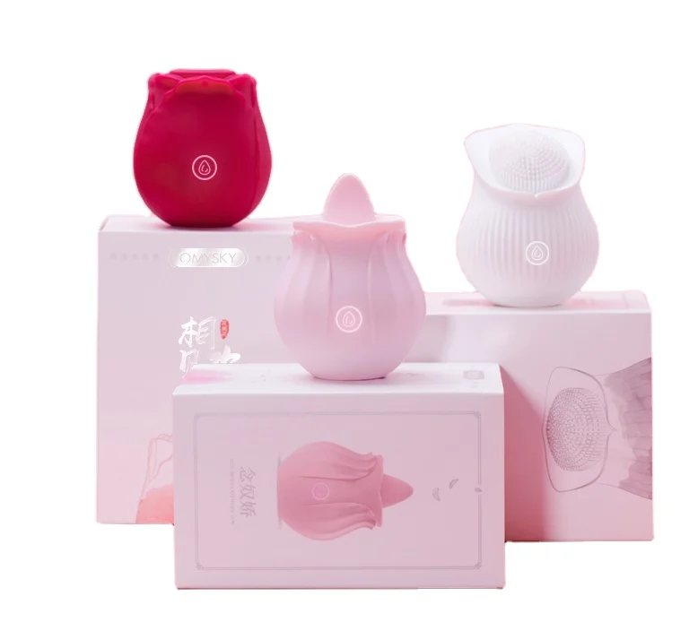 Cheap Sex Toy Rose Petal Sucking Vibrator With Tongue