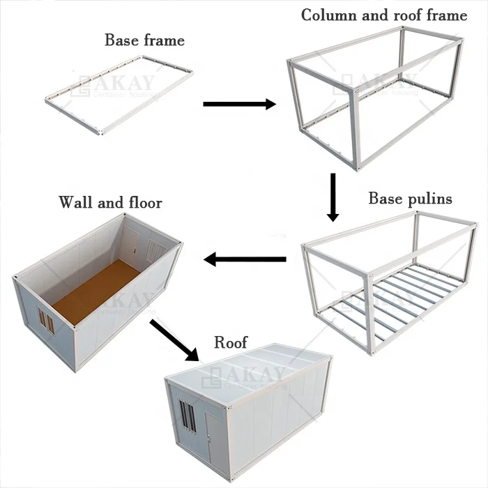 Luxury Design Prefabricated Tiny House Prefab Home China Manufacturer 6 Modular House Detachable Flat Pack Container House