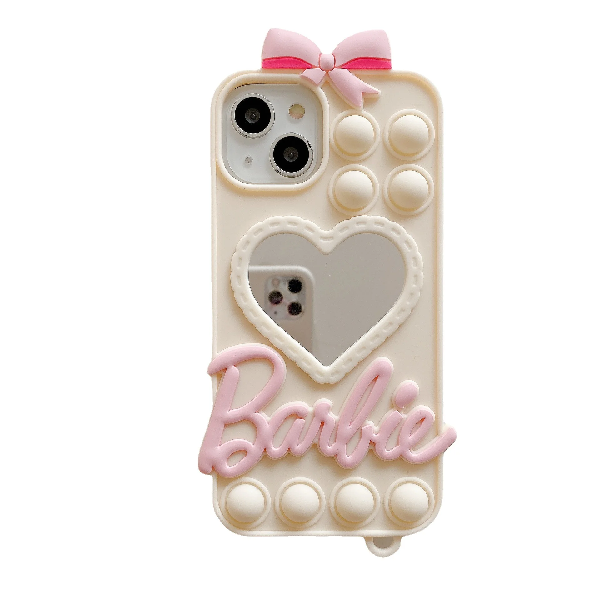 Wholesale suitable for iPhone 12 Pro XR silicone phone case iPhone 14 Love Touch up mirror Protective case